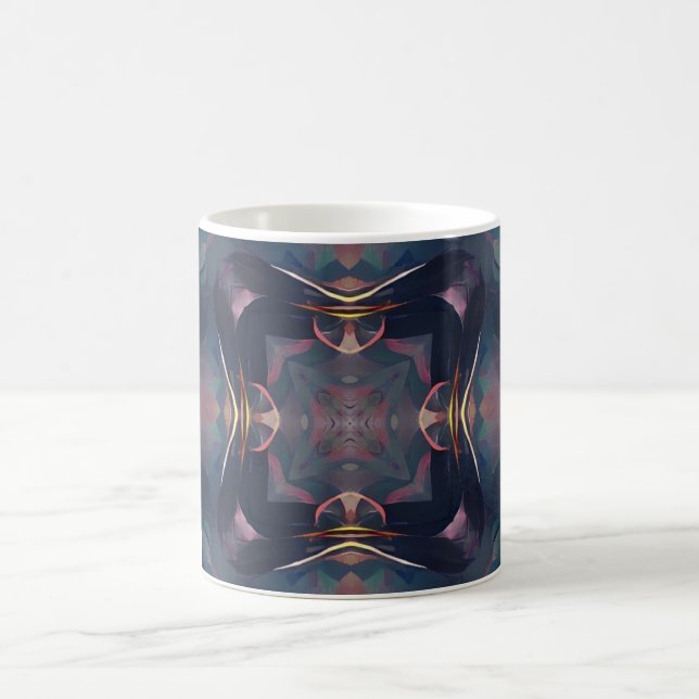 Mug Art abstrait géométrique de fantasy royal sombre  (Centre)