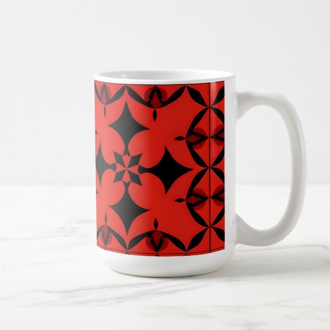 Mug Art abstrait géométrique rouge et noir (Droite)