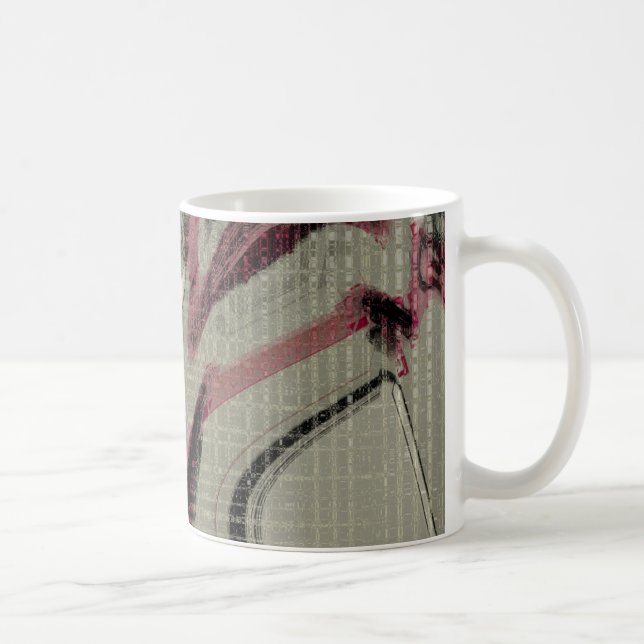 Mug Art abstrait gris et rouge (Droite)