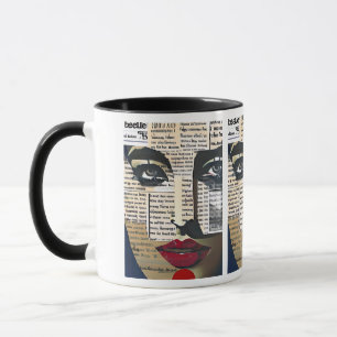 Mug Art Abstrait   L'art numérique du visage de la dam