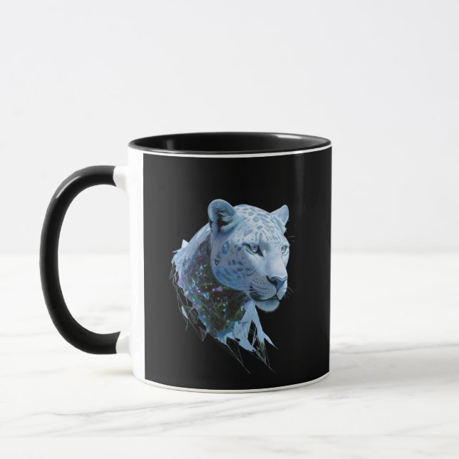 Mug Art abstrait Léopard des neiges cosmique (Gauche)
