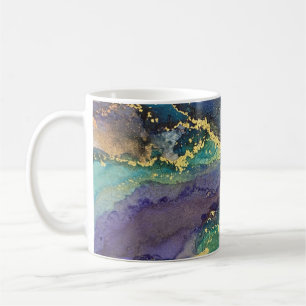 Mug Art Abstrait Liquide De L'Encre D'Alcool D'Or Mult
