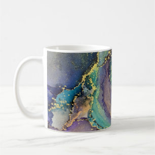 Mug Art Abstrait Liquide De L'Encre D'Alcool D'Or Mult