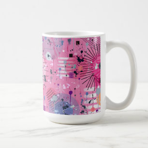 Mug Art abstrait maximaliste rose
