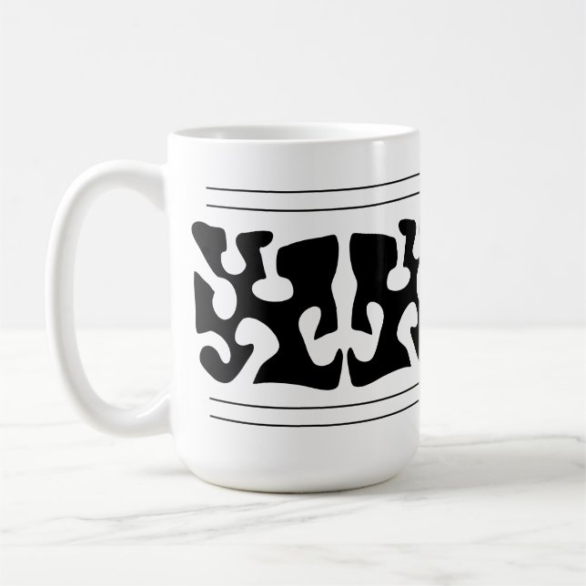 Mug Art abstrait moderne de forme noire (Gauche)