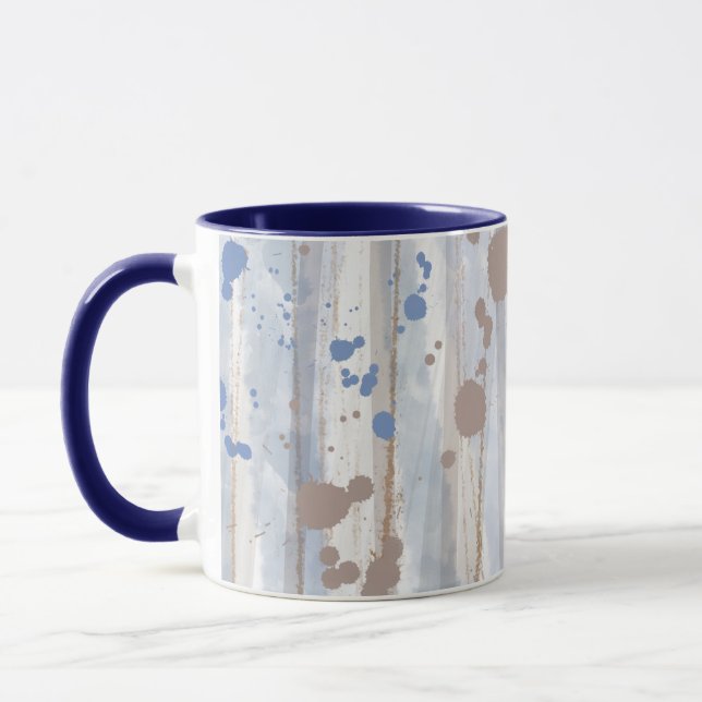 Mug Art Abstrait Moderne Naturel Traits de Pinceau (Gauche)