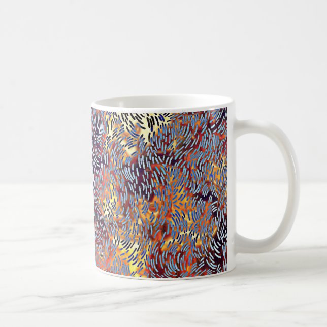 Mug Art Abstrait moderne rouge jaune noir (Droite)