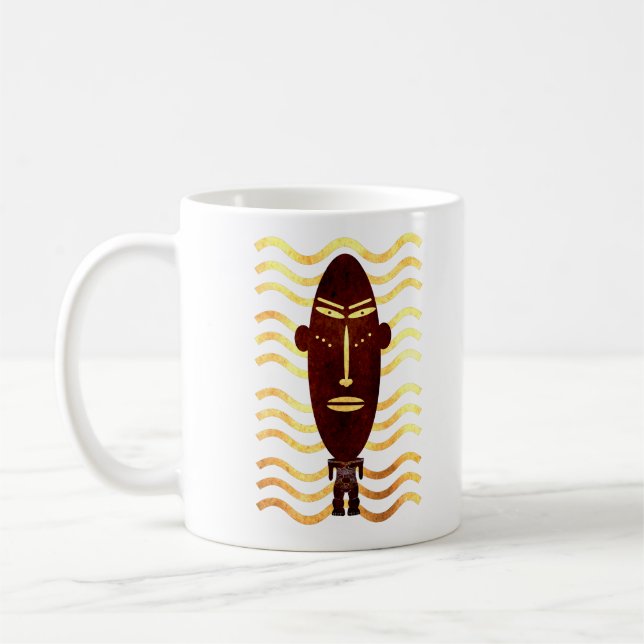 Mug Art abstrait moderne silhouette indigène africaine (Gauche)