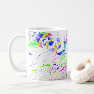 Mug Art abstrait néon psychédélique kaléidoscope