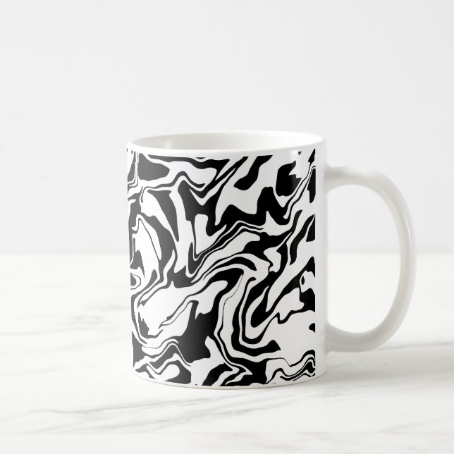 Mug Art abstrait noir et blanc moderne  (Droite)
