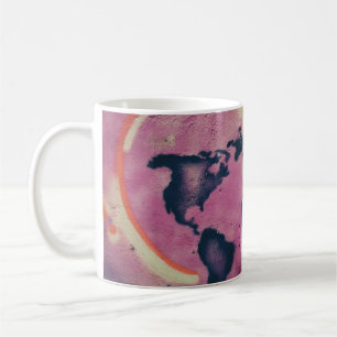 Mug Art abstrait noir et rose