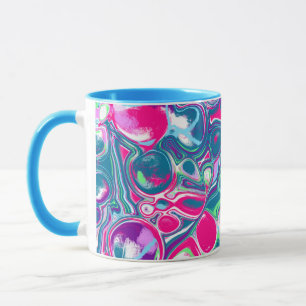 Mug Art Abstrait rose et bleu