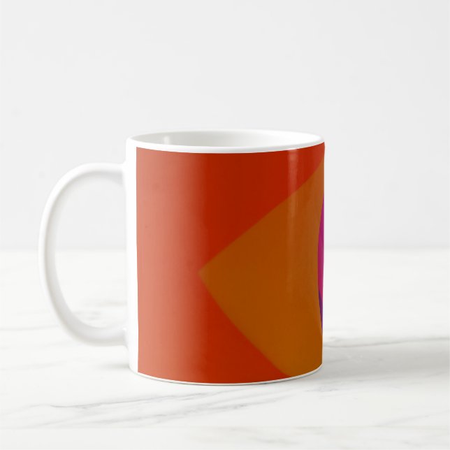 Mug Art abstrait rose, orange et violet (Gauche)