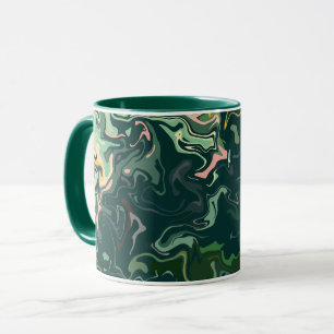 Mug Art abstrait tourbillonnant dans des nuances de ve
