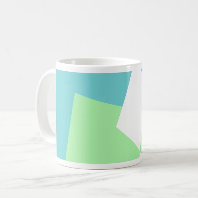 Mug Art Abstrait Turquoise Bleu Vert (Devant gauche)