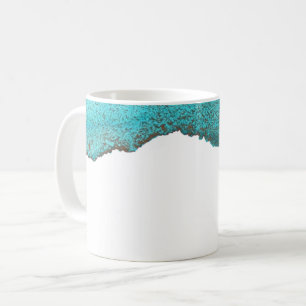 Mug Art Abstrait Turquoise Gold Ink