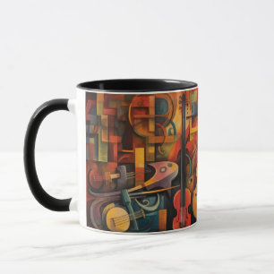Mug art abstrait Violons
