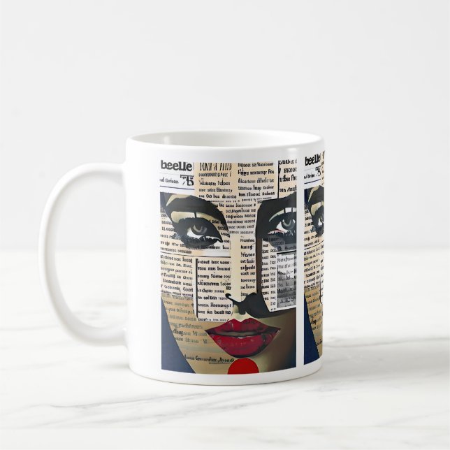 Mug Art abstrait | Visage de femme en art numérique (Gauche)
