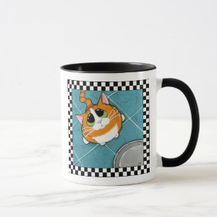 Mug Art affamé de chat du chat tigré   de gingembre