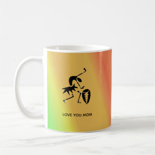 Mug Art Africain, Danseur Silhouette Coloré