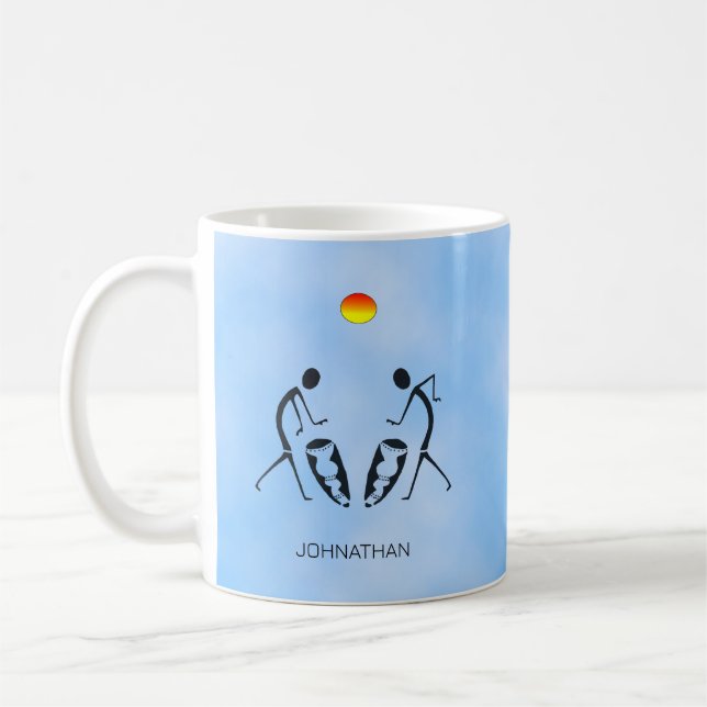 Mug Art africain, danseurs de silhouette et tambours (Gauche)