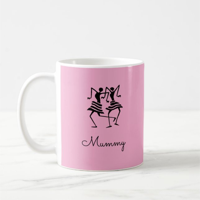 Mug Art africain, Silhouette Célébration maman rose (Gauche)