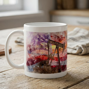 Mug Art aquarelle du coucher de soleil pompe patriotiq