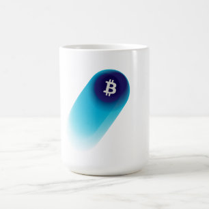 Mug Art Bitcoin (Comète - Style 1, Blanc)