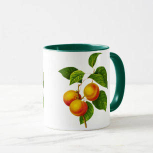 Mug Art Botanique vintage - Pêche et Feuille