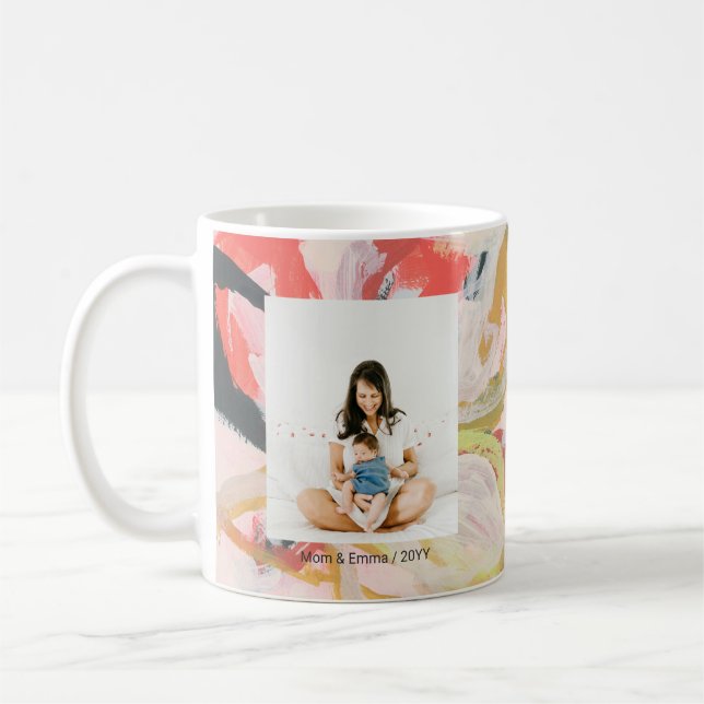 Mug Art coloré Best Mom Fête des mères Cadeau photo (Gauche)