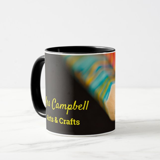 Mug Art & Craft Colour Pencils Nom et sujet de l'ensei (Devant gauche)