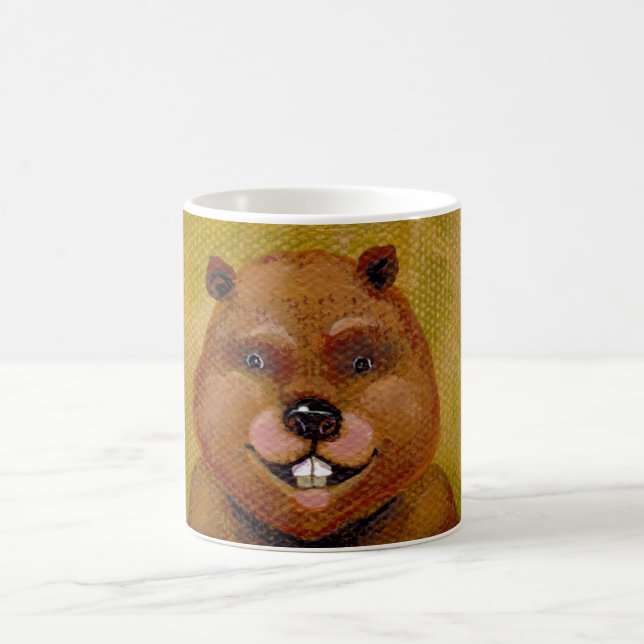 Mug Art de castor original peignant l'amusement (Centre)