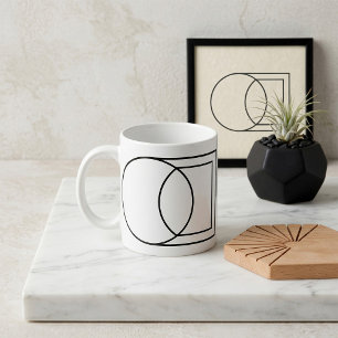 Mug Art de cercle carré abstrait moderne