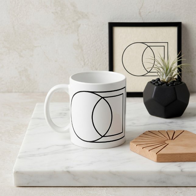 Mug Art de cercle carré abstrait moderne (Créateur téléchargé)