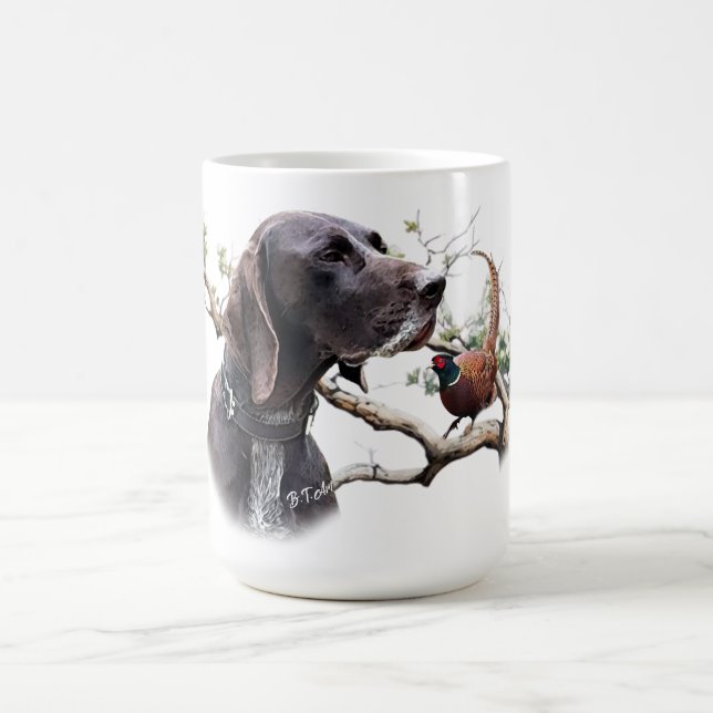 Mug Art de chasse au GSP – Précision, Passion et Faisa (Centre)