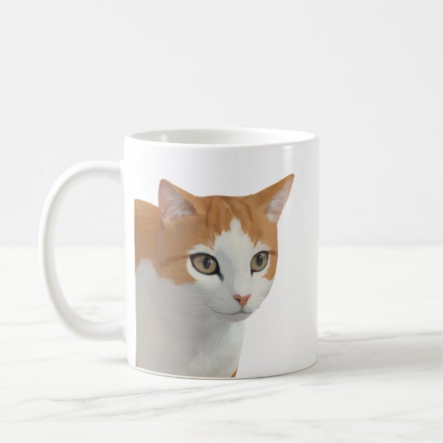 Mug Art de chat roux adorable (Gauche)