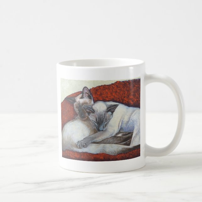 Mug Art de chat siamois de sommeil (Droite)