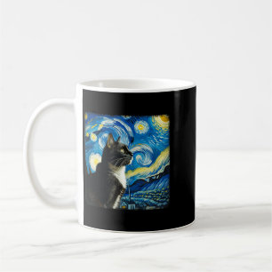 Mug Art de ciel nocturne de chat smoking - Style d'art