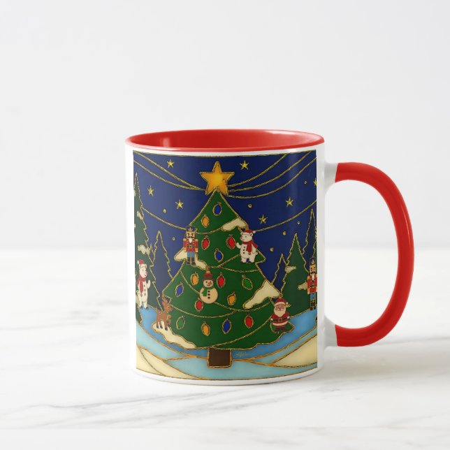 Mug Art de cloisonné Forêt fantaisiste Noël classique  (Droite)