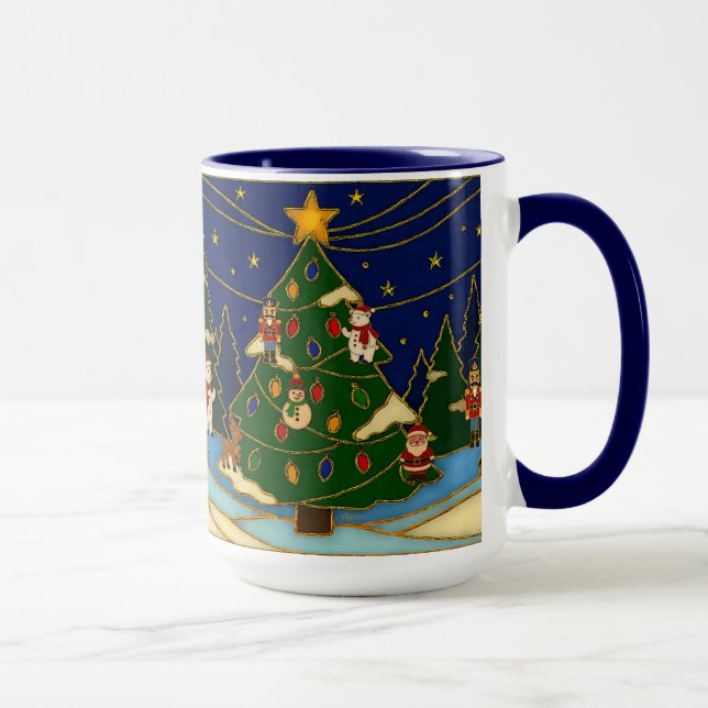 Mug Art de cloisonné Forêt fantaisiste Noël classique  (Droite)