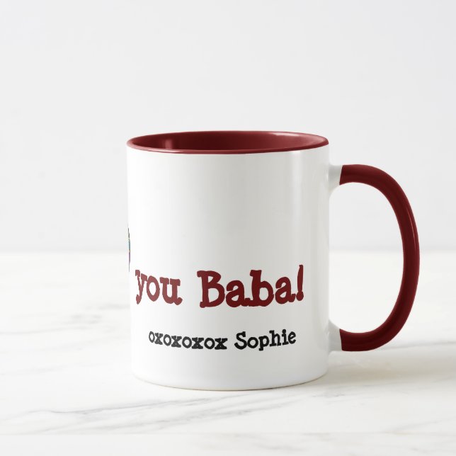 Mug Art de coeur de Pysanka - je t'aime baba (Droite)
