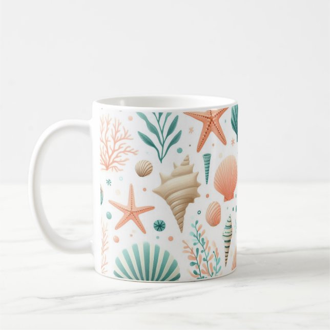 Mug Art de coquillages côtiers (Gauche)