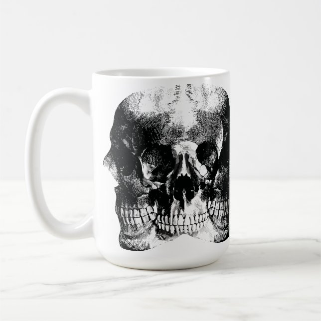 Mug Art de crâne gothique sombre (Gauche)