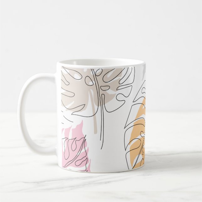 Mug Art de dessin de ligne de monstère exotique (Gauche)
