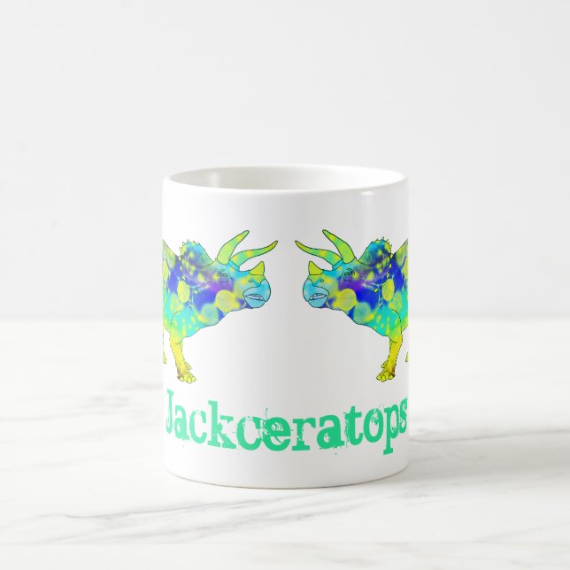 Mug Art de dinosaure Triceratops psychédélique Jack Aj (Centre)