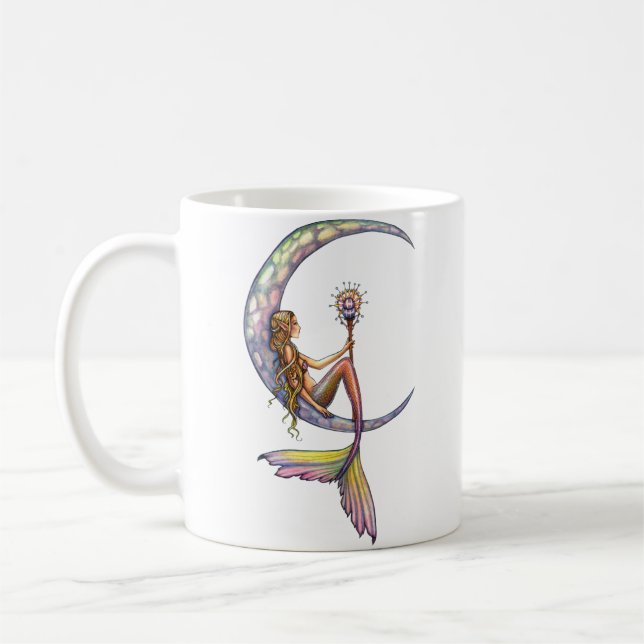 Mug Art de fantaisie de la sirène lune (Gauche)