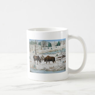 Mug Art de faune d'orignaux de Taureau