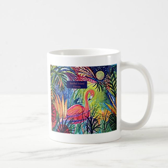Mug Art de Flamant rose d'île de Sanibel (Droite)