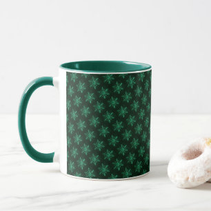 Mug Art de flocon de neige en cristal d'émeraude