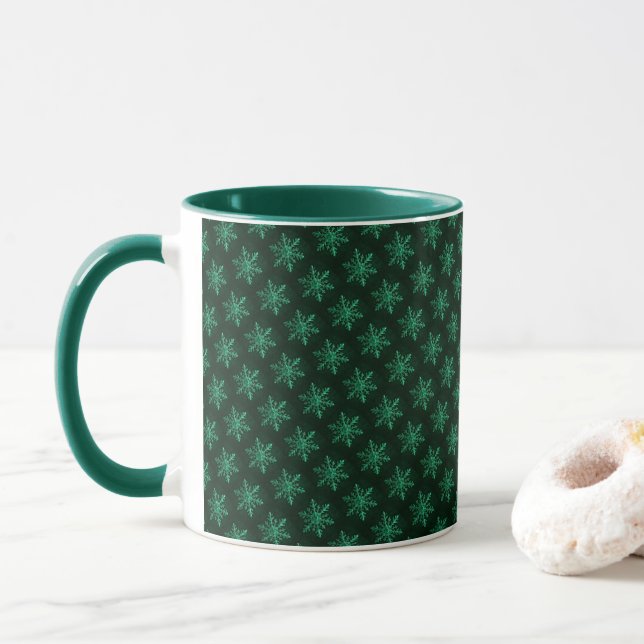 Mug Art de flocon de neige en cristal d'émeraude (Avec donut)